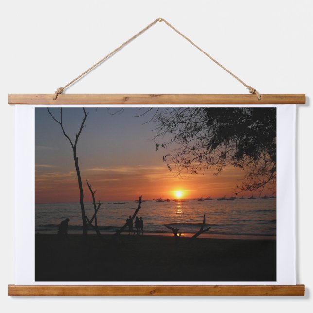 Tamarindo Sunset Wandteppich Mit Holzrahmen (Vorne)