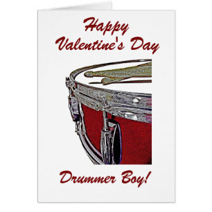 Tambour Boy Valentine Card Snare Drum Sticks