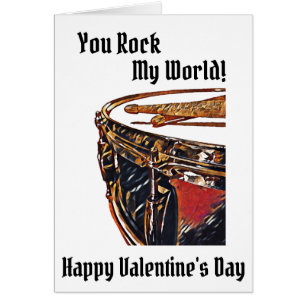 Tambour Valentine Card Musicien Snare Drum Card