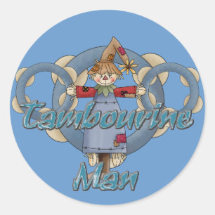 Tambourine Man Runder Aufkleber