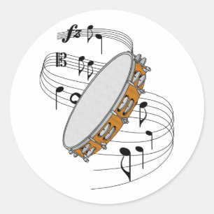 Tambourine Runder Aufkleber