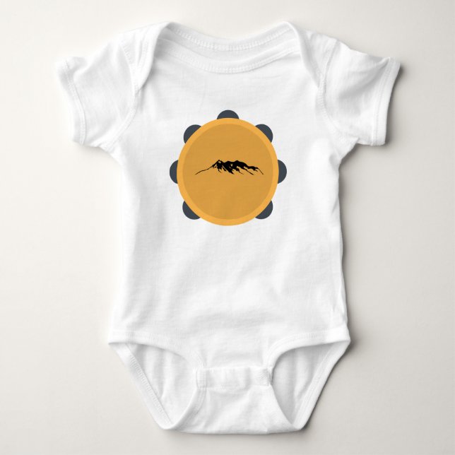 Tambourine und Vulkan Baby Strampler (Vorderseite)