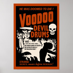 Tambours de diable de vaudou - affiche d'homme