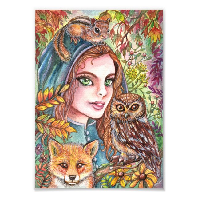 Tamer im Herbstwald Fotodruck (Vorne)