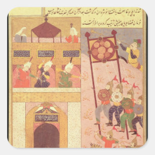Tamerlane Besieging Urganj Quadratischer Aufkleber