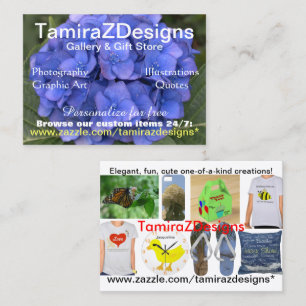 TamiraZDesigns Blaue Hortensie Visitenkarte