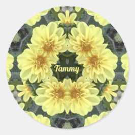 TAMMY ~ EASTER DAHLIAS YELLOW RELIGIOUS ~ RUNDER AUFKLEBER