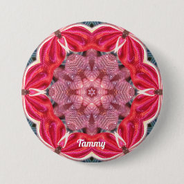 TAMMY ~ White Pink Green BLING ~ Button