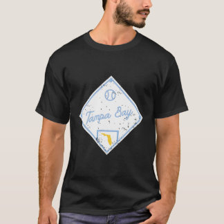 Tampa Bay Baseball Fan Florida Map Staat Kontur F T-Shirt
