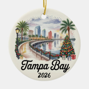 Tampa Bay Florida 2026 Weihnachtsbaumschmuck Reise Keramik Ornament