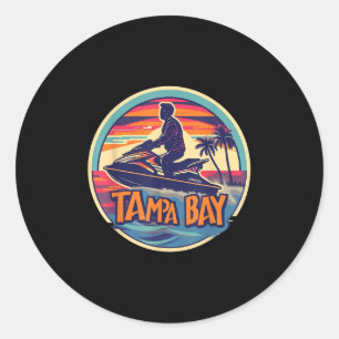 Tampa Bay Florida Jetski Bootfahren Wasser Golfgew Runder Aufkleber