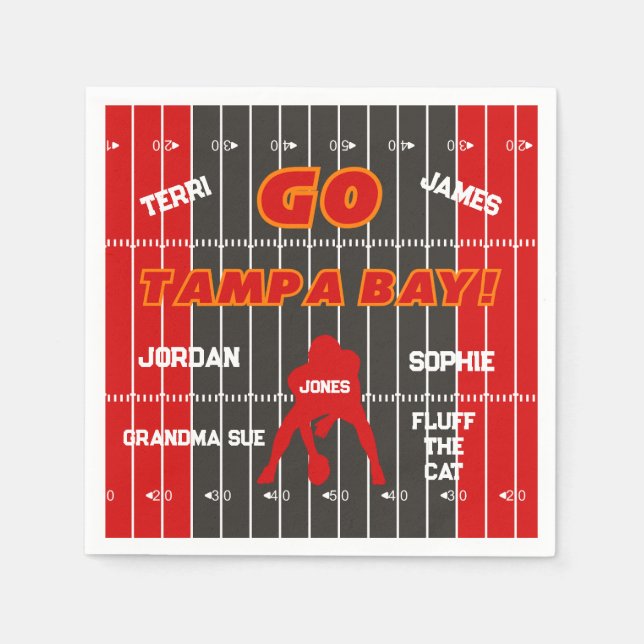 Tampa Bay Football Fan Paper Napkin Serviette (Vorderseite)