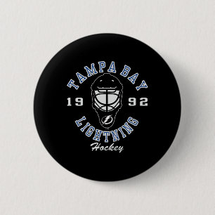 Tampa Bay Lightning Hockey-Maske Schwarz Offiziell Button