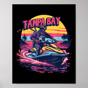Tampa Bay Pirat Florida Jetski Bootfahren Lustig G Poster