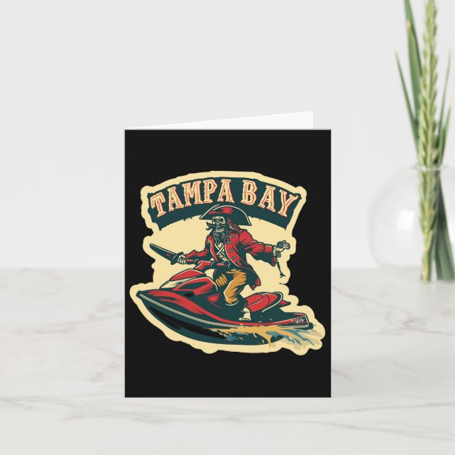 Tampa Bay Pirate Florida Jetski Boating Funny Gasp Karte (Vorderseite)
