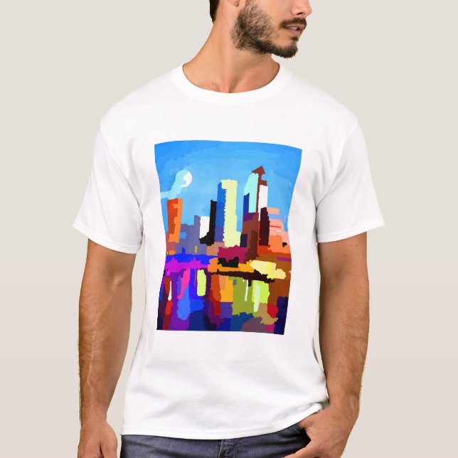 Tampa Bay Skyline Moonrise T-Shirt (Vorderseite)