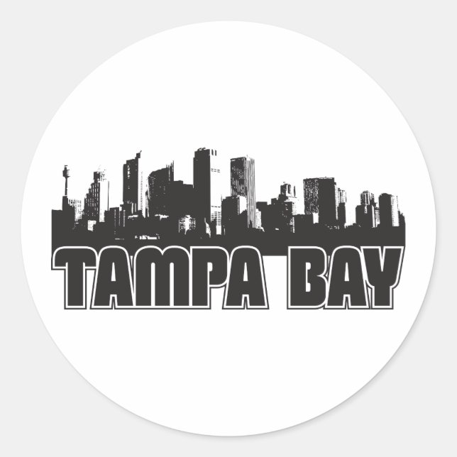 Tampa Bay Skyline Runder Aufkleber (Vorderseite)