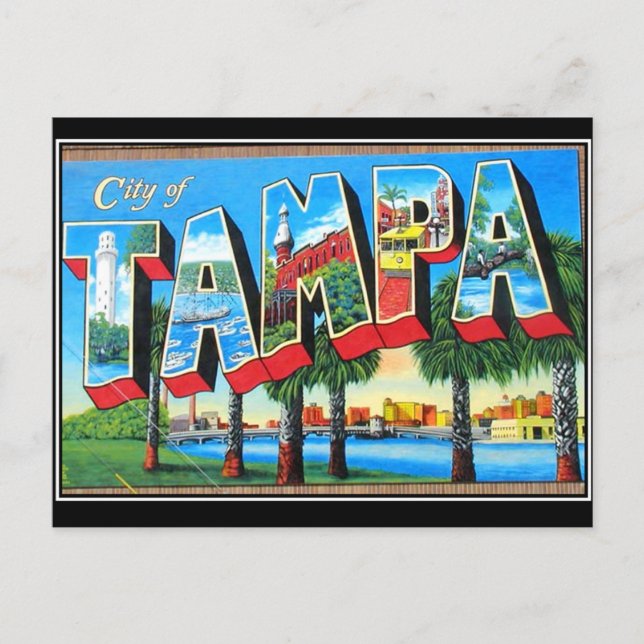 Tampa City Vintag Postcard Postkarte (Vorderseite)