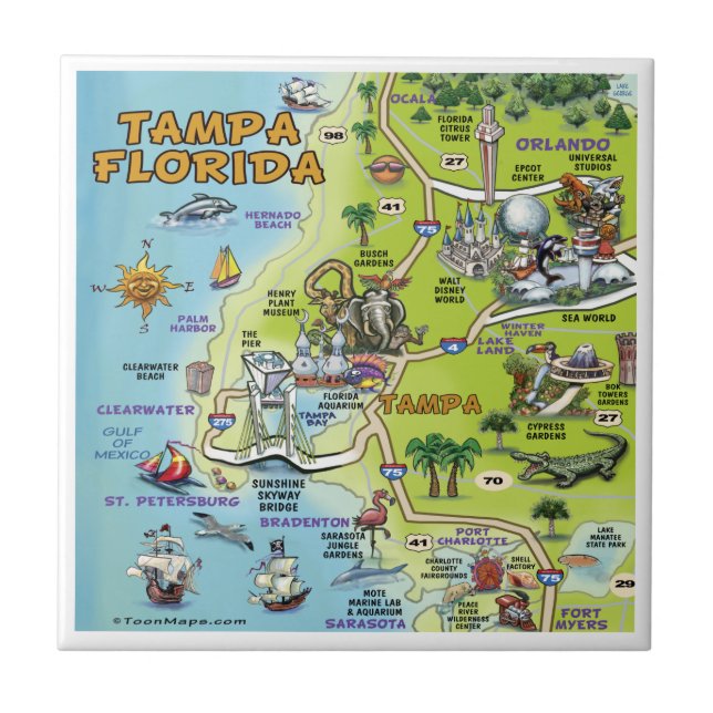 Tampa FL Tile Fliese (Vorderseite)
