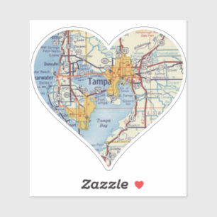 Tampa FL Vintag Map Aufkleber