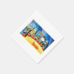 Tampa Florida alte Vintage Reise-Andenken Floridas Serviette