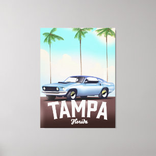 Tampa Florida Auto Reiseplakat Leinwanddruck