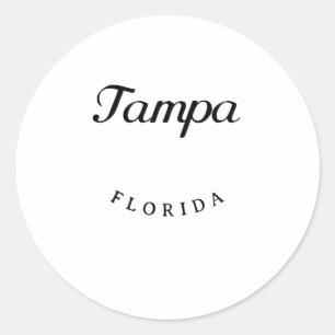 Tampa Florida Black Schriftart Runder Aufkleber