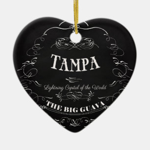 Tampa. Florida - Blitzlicht-Hauptstadt der Welt Keramik Ornament