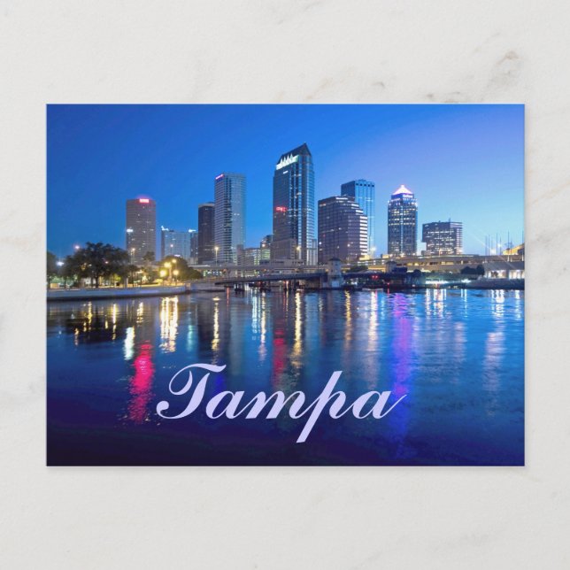 Tampa, Florida im Morgengrauen Postkarte (Vorderseite)