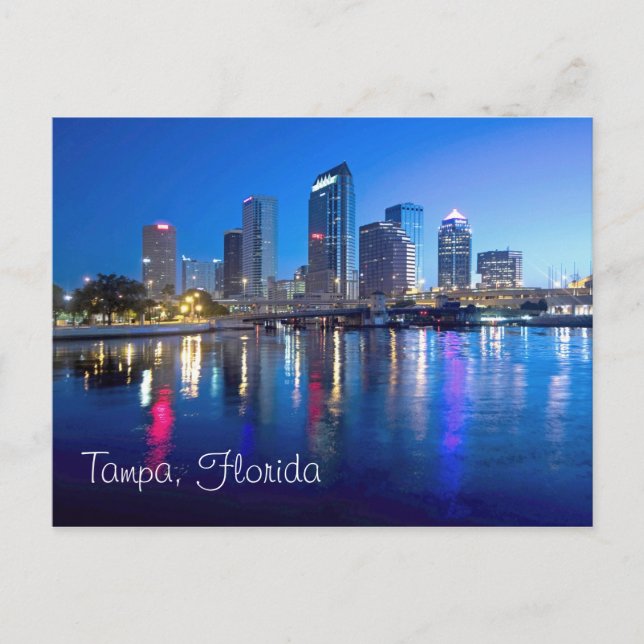 Tampa, Florida im Morgengrauen Postkarte (Vorderseite)