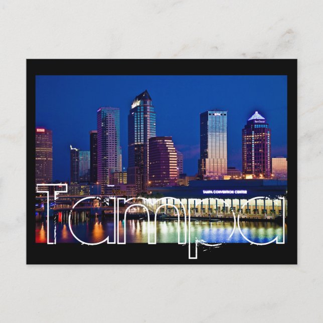 Tampa, Florida im Morgengrauen von den Davis Islan Postkarte (Vorderseite)