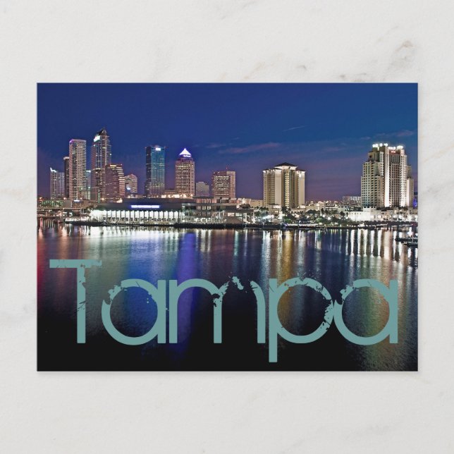 Tampa, Florida im Morgengrauen von den Davis Islan Postkarte (Vorderseite)