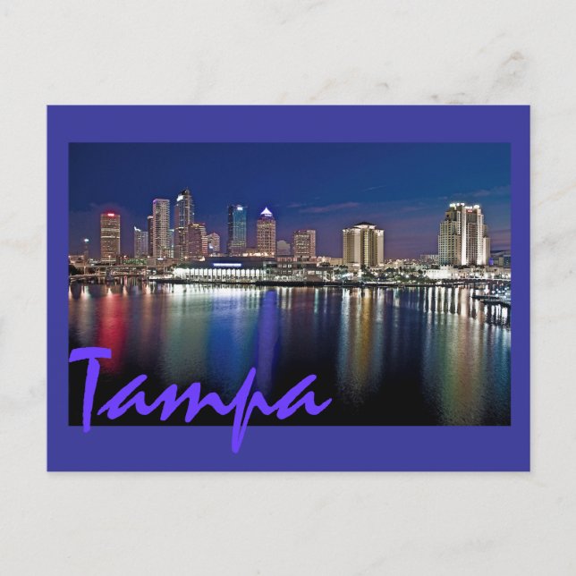 Tampa, Florida im Morgengrauen von den Davis Islan Postkarte (Vorderseite)