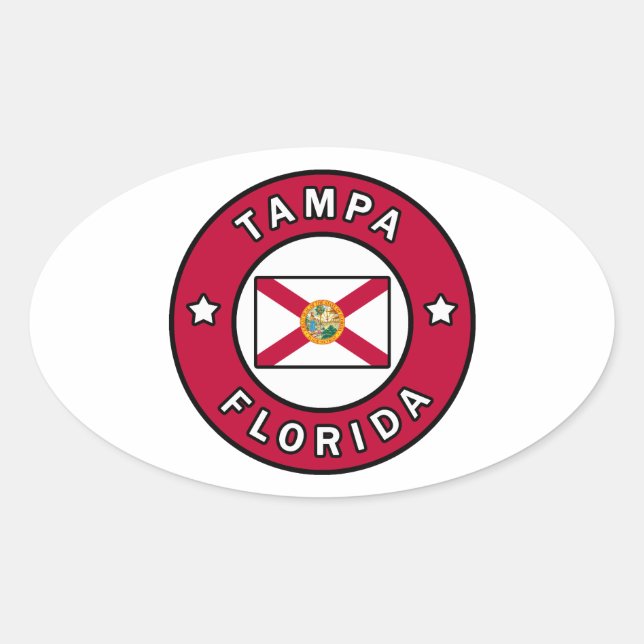 Tampa Florida Ovaler Aufkleber (Vorderseite)