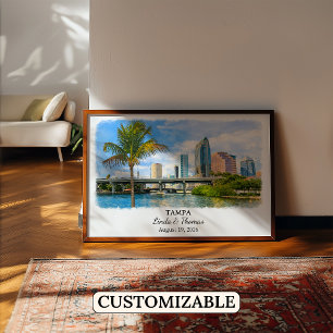 Tampa Florida Poster, Aquarell, Maßgeschneidert Poster