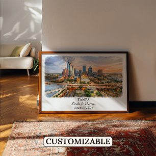 Tampa Florida Poster, Aquarell, Maßgeschneidert Poster