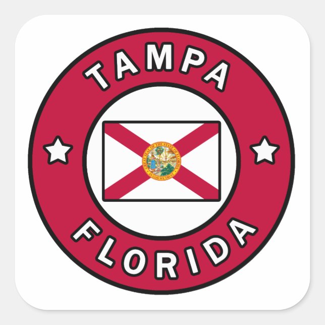 Tampa Florida Quadratischer Aufkleber (Vorderseite)