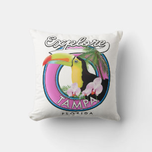Tampa Florida Retro-Logo entdecken Kissen