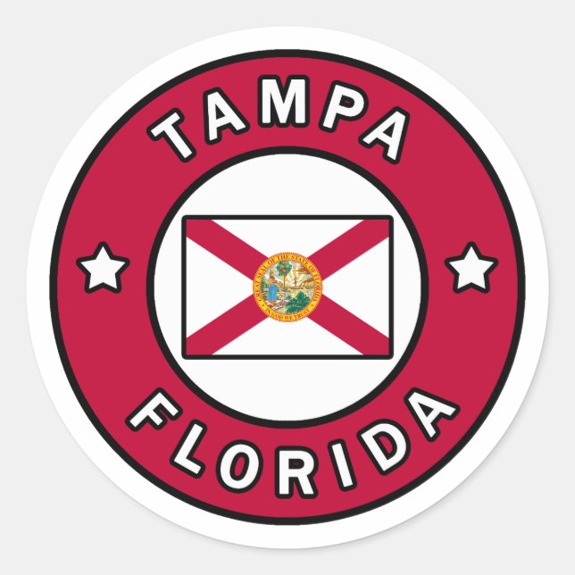 Tampa Florida Runder Aufkleber (Vorderseite)