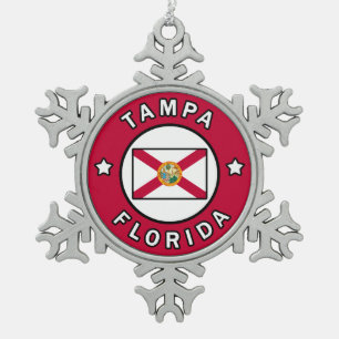 Tampa Florida Schneeflocken Zinn-Ornament