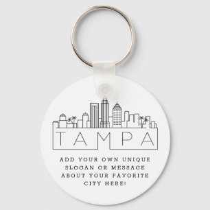 Tampa, Florida Stylized Skyline  Benutzerdefiniert Schlüsselanhänger