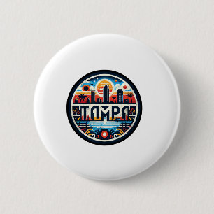Tampa Florida - Tampa Bay Downtown Skyline F Button