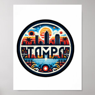 Tampa Florida - Tampa Bay Downtown Skyline F Poster