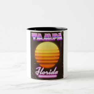 Tampa Florida Vintag 80er Reiseplakat Zweifarbige Tasse