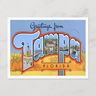 Tampa, Florida Vintage-Postkarte mit großen Buchst Postkarte