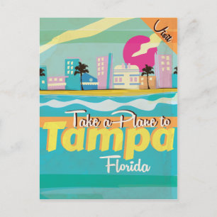 Tampa, Florida Vintage-Reiseplakat. Postkarte