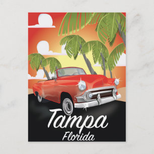Tampa Florida Vintage-Reiseposter Postkarte