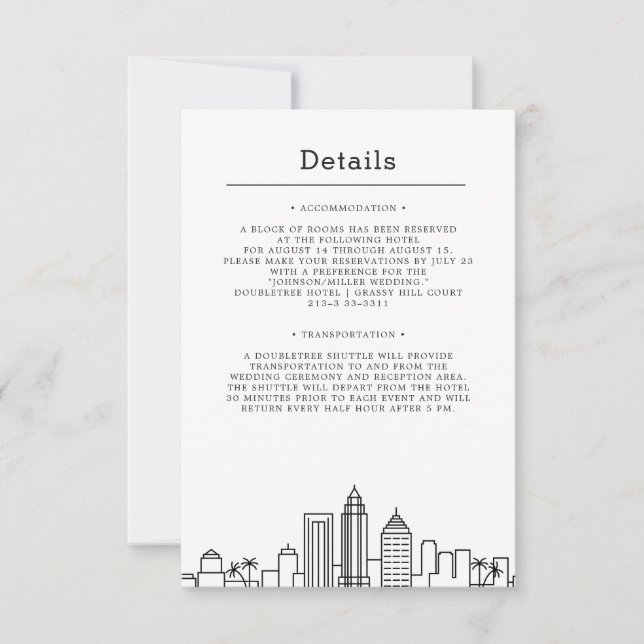 Tampa, Florida Wedding | Gästedaten Einladung (Vorderseite)