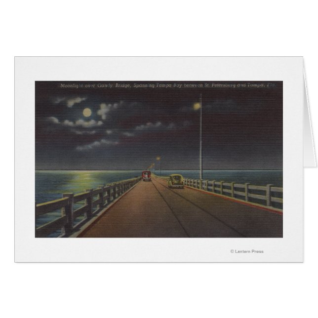 Tampa, Floride - Vue sur la lune du pont Gandy (Devant horizontal)