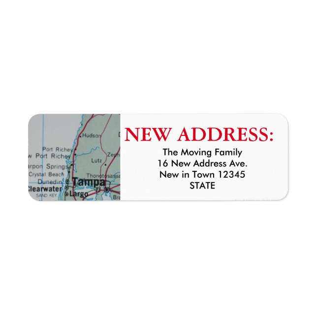 Tampa New Address Label (Vorne)